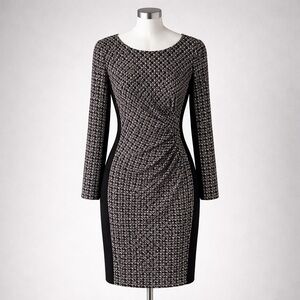 Lauren Ralph Lauren Patterned Long Sleeve Sheath Dress